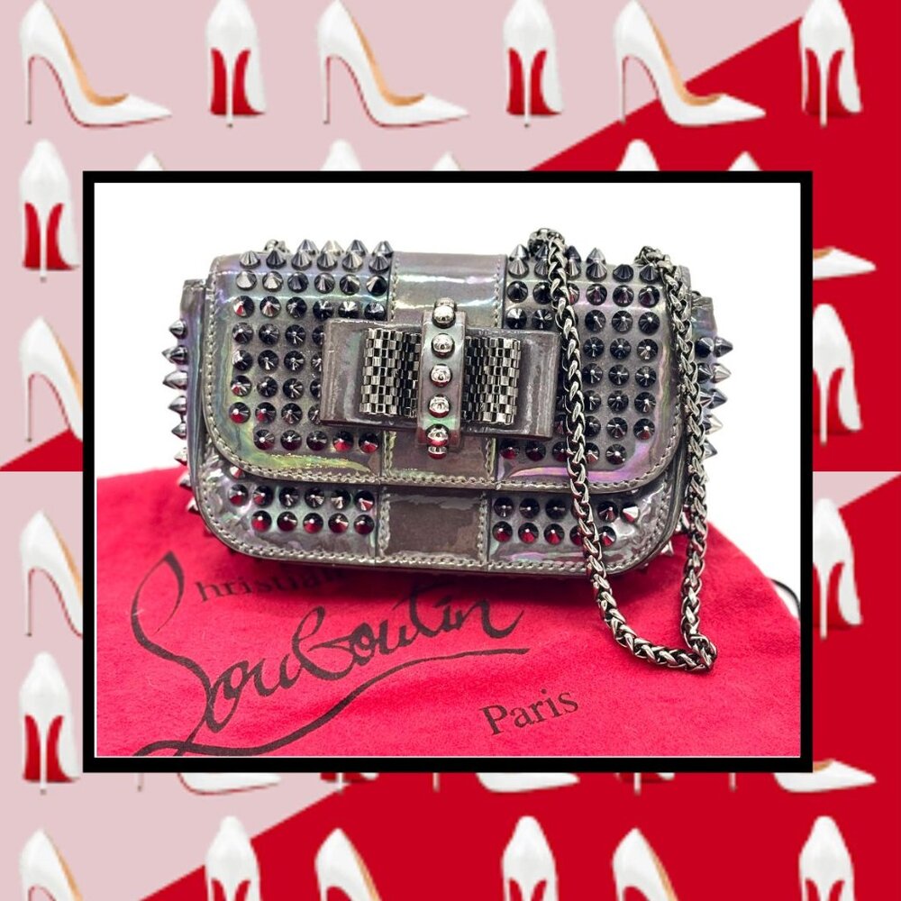 Christian Louboutin 'Sweet Charity' Spiked Calfskin Shoulder Bag - Picture 2 of 9